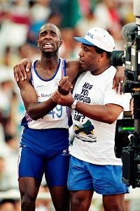 redmond derek olympic jim father finish son olympics 1992 line torch carry games barcelona helps story