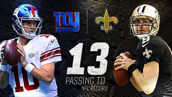 13 TDs, 101 points: Examining huge day for Brees, Manning