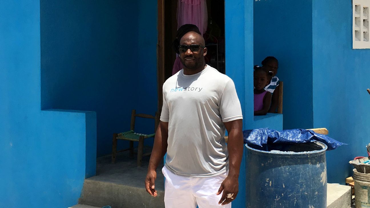 Elvis Dumervil, Ravens' No. 58, building 58 homes for Haiti earthquake victims