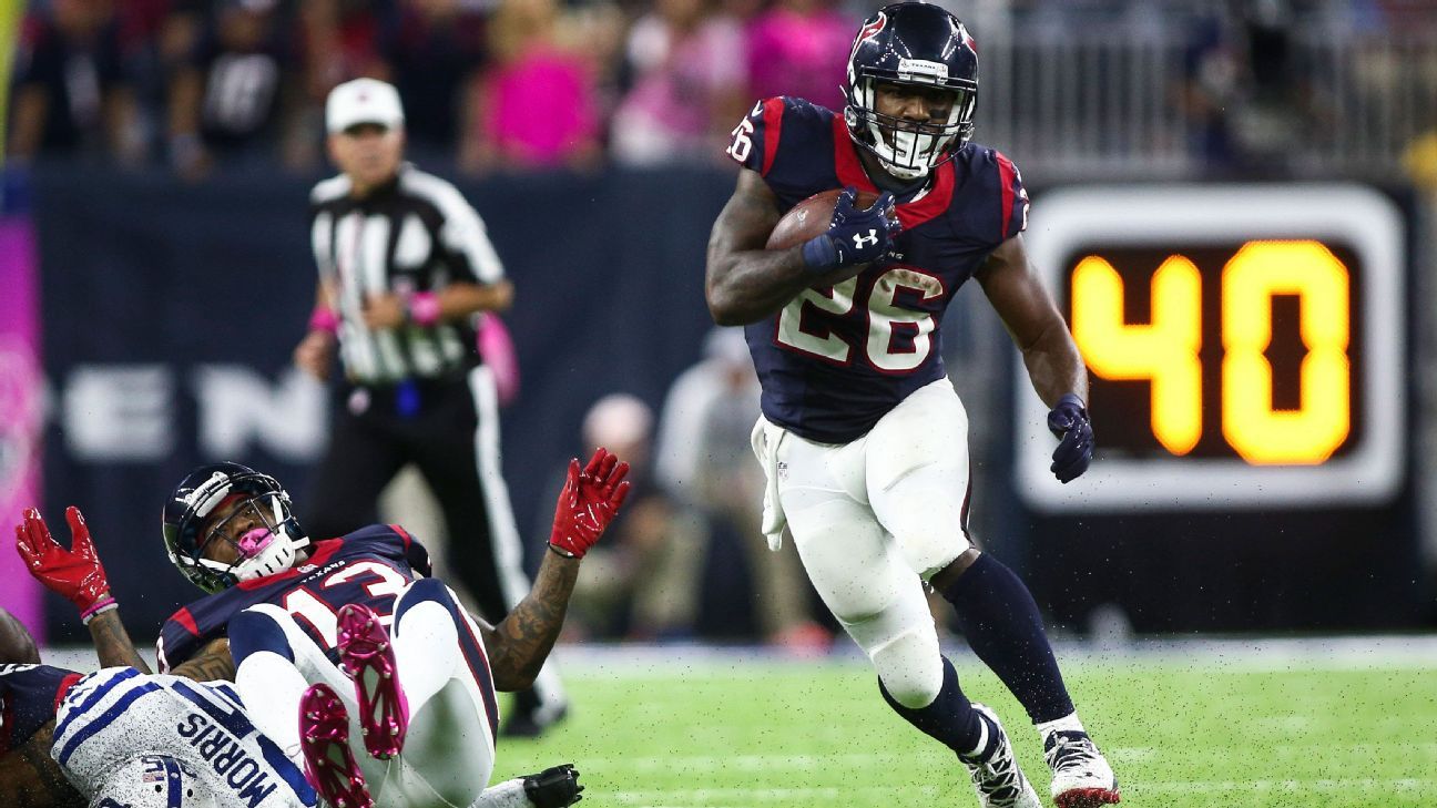 Texans RB Miller (shoulder) plans to play Sunday