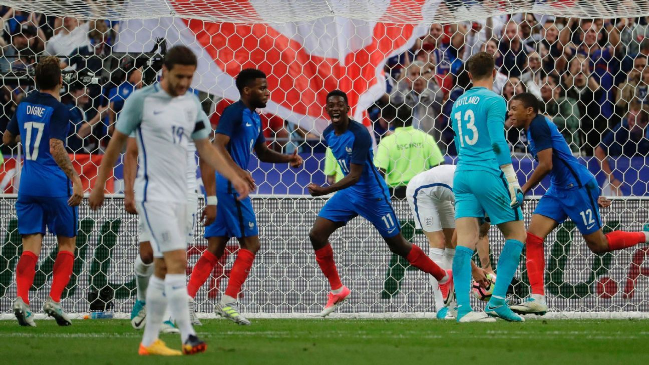 France vs. England Football Match Report June 13, 2017 ESPN