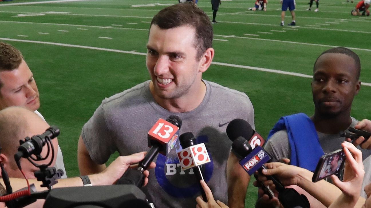 Andrew Luck has had to resist the temptation to throw a football