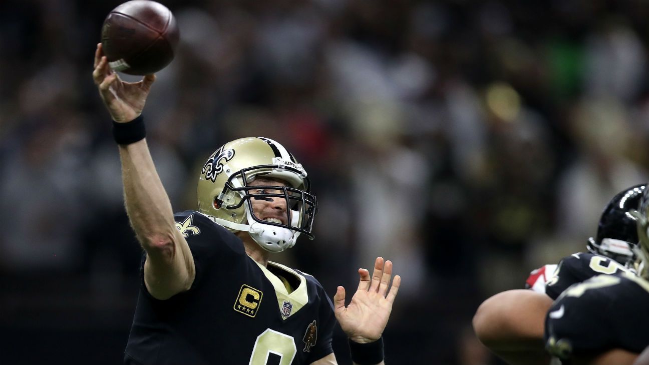 Drew Brees alcanza marca de Favre y Manning