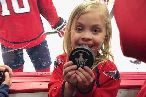 NHL -- 2018 Stanley Cup playoffs -- The true story behind the Washington Capitals' 'puck girl,' first-grader Keelan Moxley