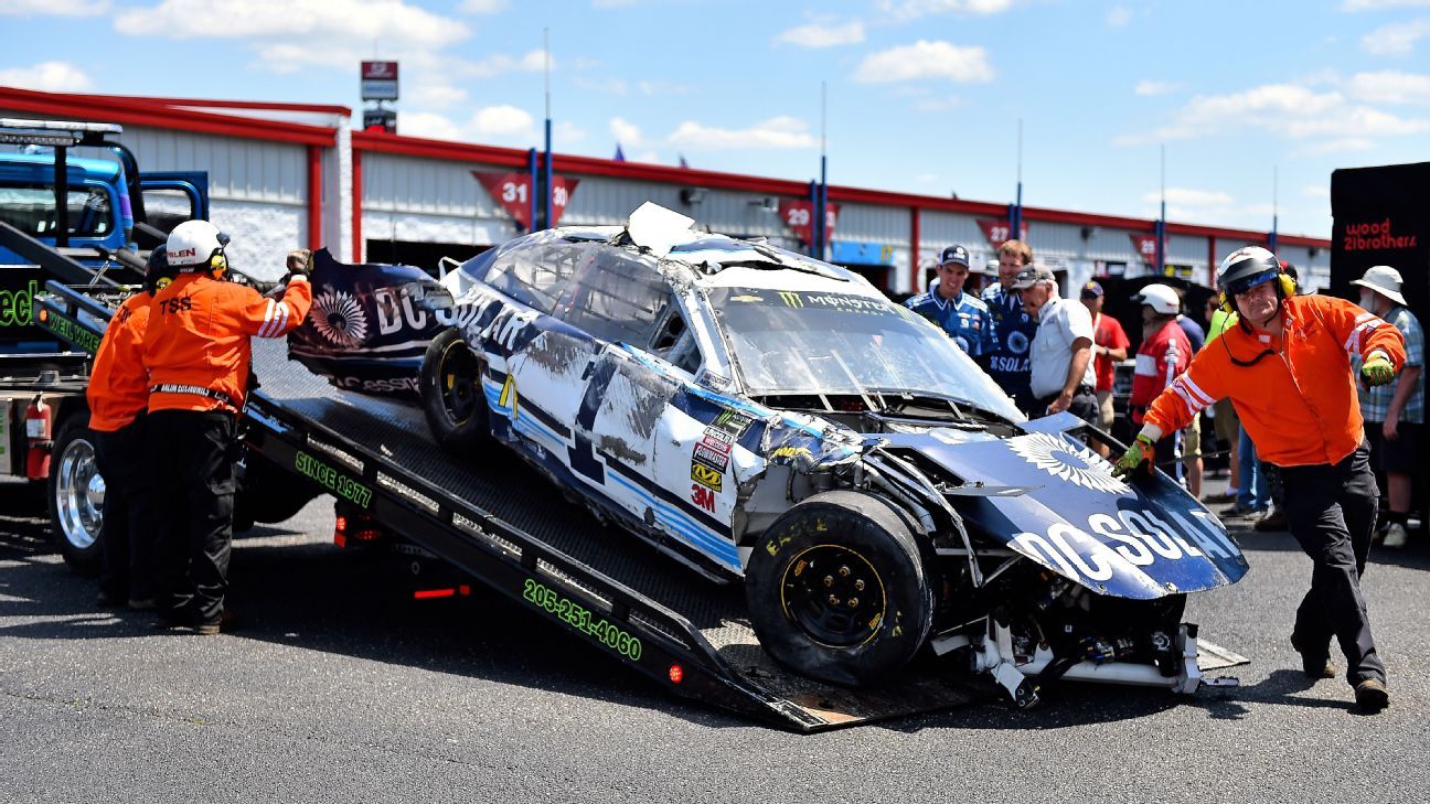 Jamie McMurray uninjured after car rolls seven times during Talladega practice
