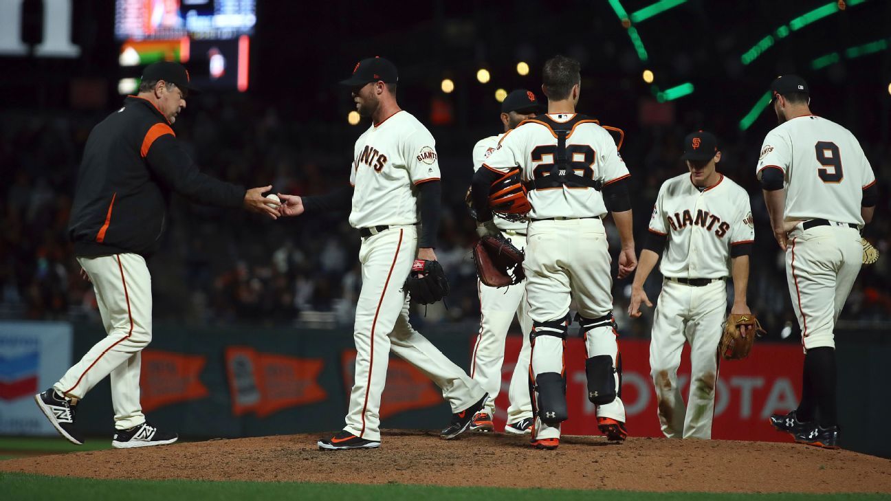Hunter Strickland of San Francisco Giants out 6-8 weeks after breaking hand punching door