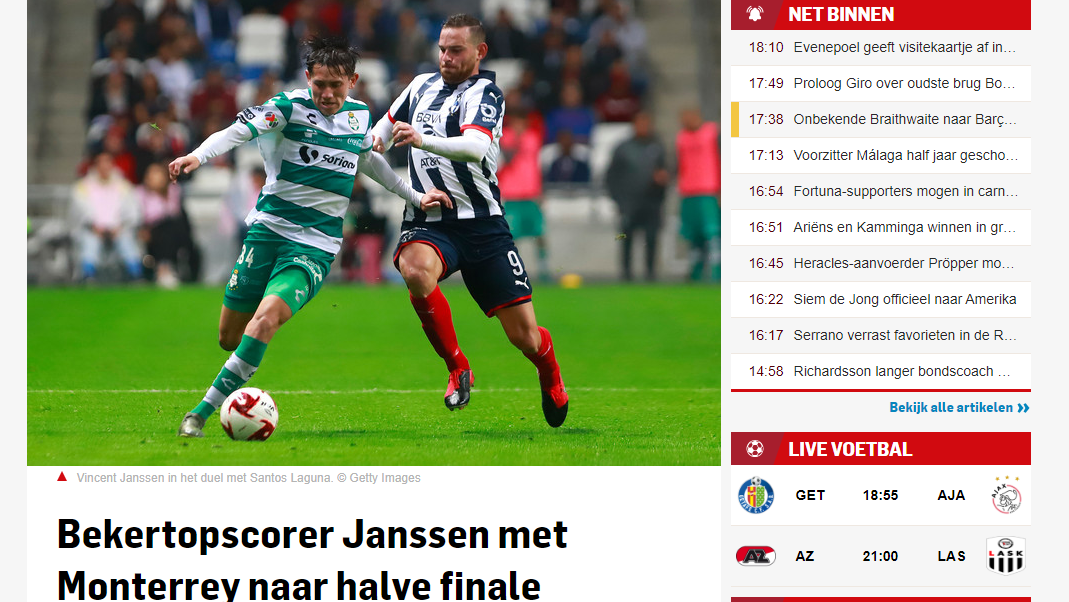Prensa de Holanda presume el olfato goleador de Janssen