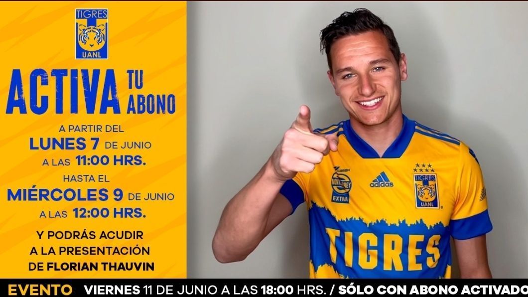Tigres alista presentación de Florian Thauvin; abonados podrán darle la bienvenida