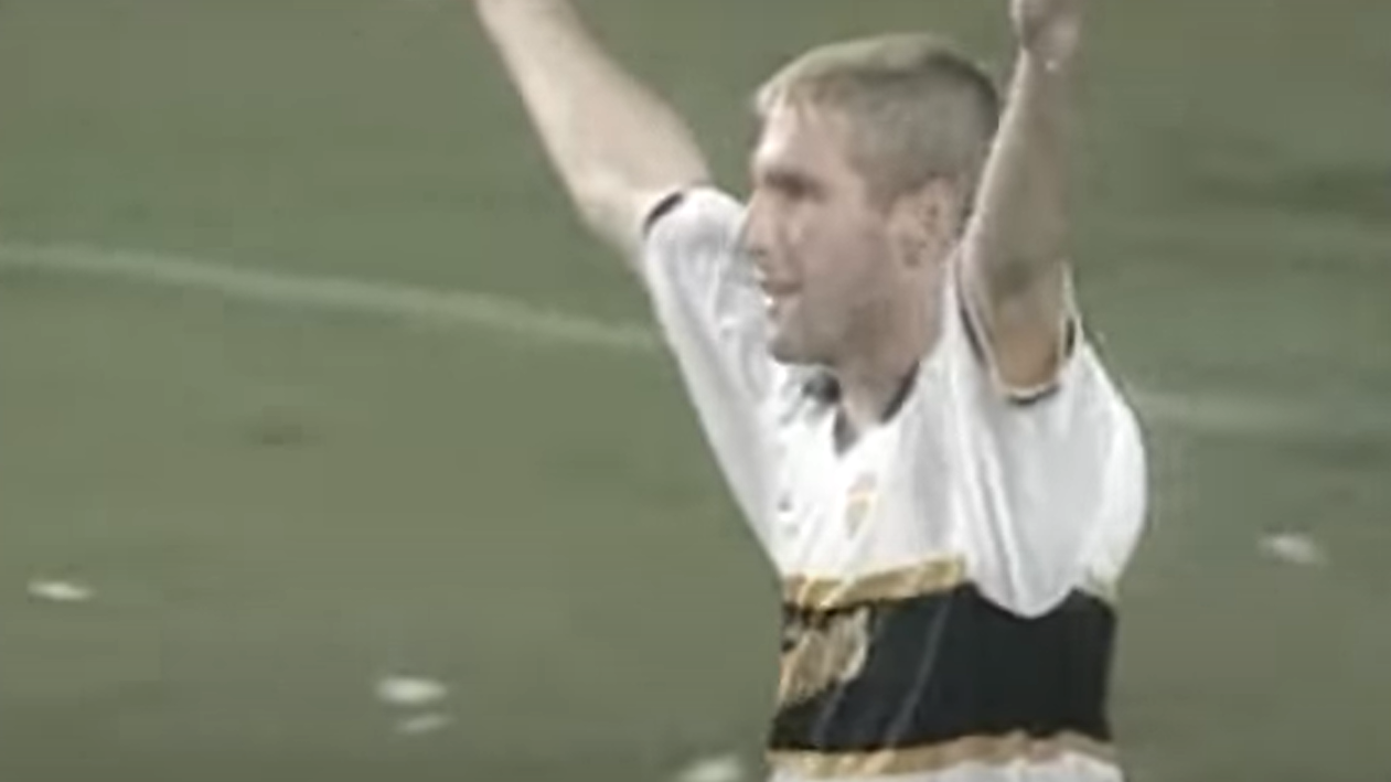 Martín Palermo y su primer gol con la camiseta de Boca