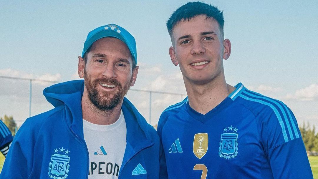 Día perfecto para Mastantuono: gol con Argentina Sub 20 y foto con Messi - ESPN