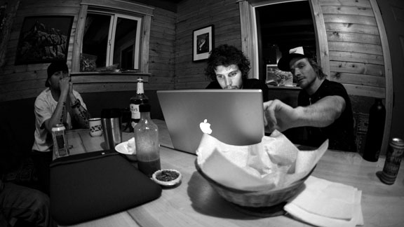 Mark Abma and Eric Hjorleifson putting in some computer time.