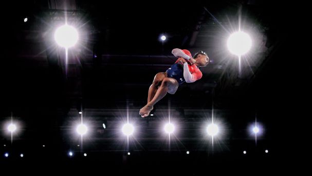 Simone Biles debuted two new skills at the world championships this week -- and won her fifth world all-around title on Thursday.