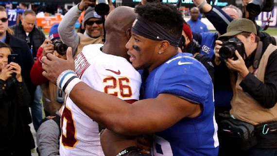 Giants' Saquon Barkley on message he got from Adrian Peterson