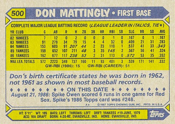 Happy 59th! Or is it 58th? Cracking the mystery of Don Mattingly's birthday  - ESPN