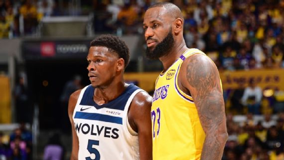 Anthony Edwards and the Minnesota Timberwolves face LeBron James and Los Angeles Lakers