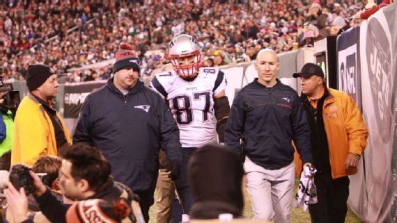 Rob Gronkowski on the sideline