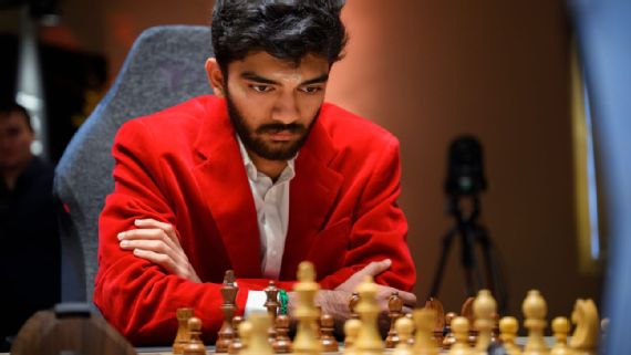 D Gukesh in action during the 2025 Freestyle Chess Grand Slam at Weissenhaus, Germany.