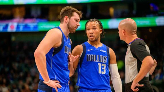 Jalen Brunson averaged 11.0 points, 3.3 assists and 3.0 rebounds during his career with Luka Doncic on the Dallas Mavericks.