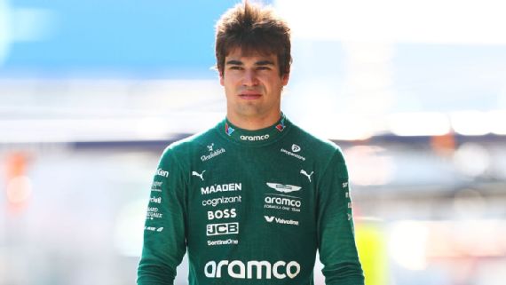 Lance Stroll in his racing suit.