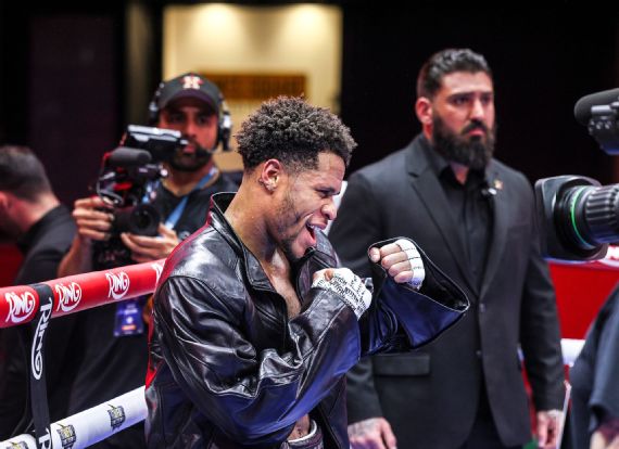 Devin Haney entering the ring