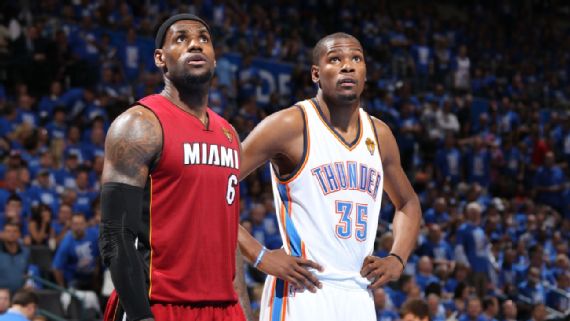 LeBron James y Kevin Durant en las Finales de 2012