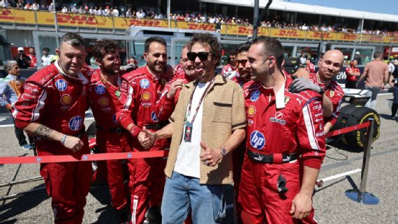 Valentino Rossi with Ferrari team