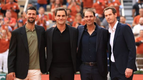 Novak Djokovic and Andy Murray were part of Rafael Nadal`s farewell ceremony on Sunday.
