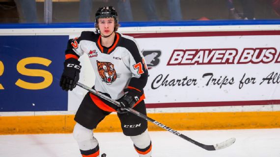 Gavin McKenna playing hockey