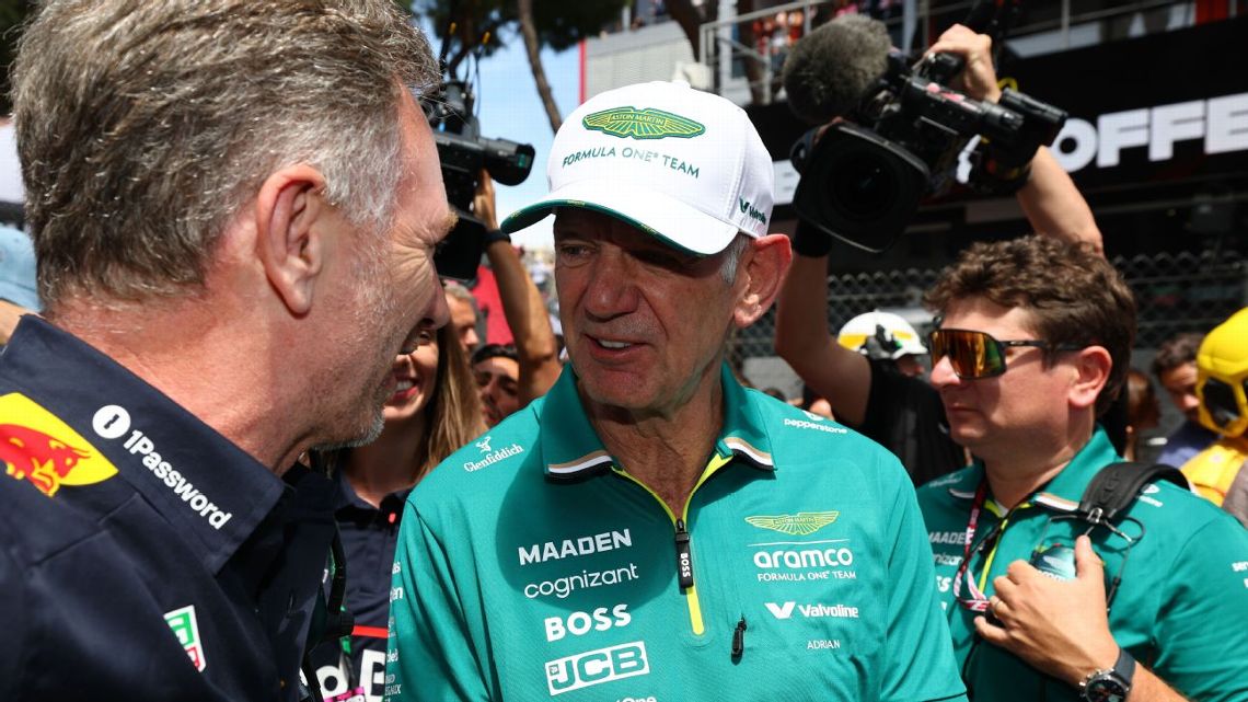 Christian Horner with Adrian Newey, former colleague and F1 designer.