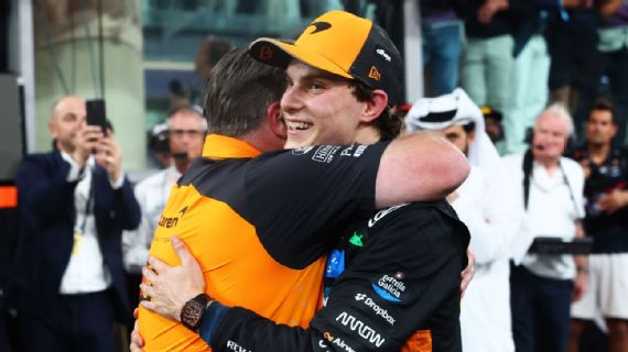 Oscar Piastri and team boss Zak Brown