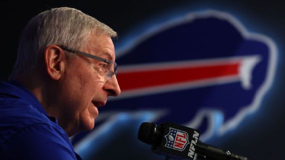 Bills owner Terry Pegula said he was impacted by the sadness of the Bills' locker room and quarterback Josh Allen’s sobbing following the loss to Denver, saying he felt then the team had hit “the proverbial playoff wall.”