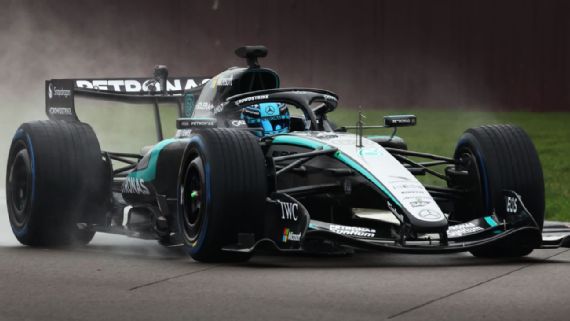 George Russell on track as the W17 makes debut track run