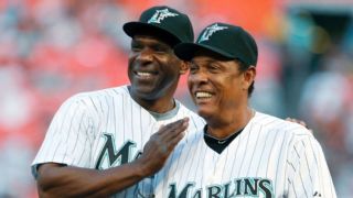 Miami Marlins coach Andre Dawson (8) during game against the New
