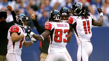 Julio Jones celebrates his first career touchdown against #Clemson