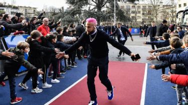 Neymar shows off pink hair and matching suit in Vogue fashion