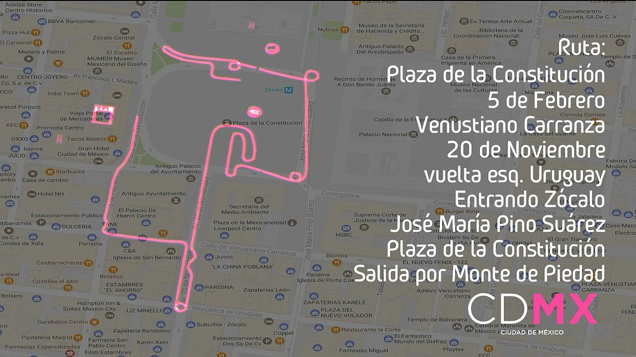 Definen ruta del Rally de México en Centro Histórico