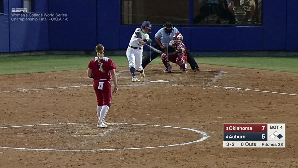 Auburn's Kasey Cooper drills a homer to tie the game - ESPN Video
