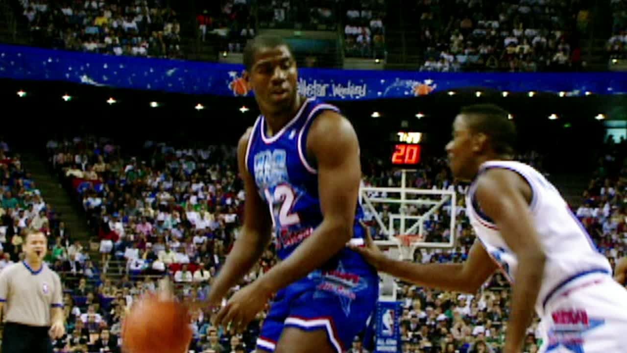 Magic Johnson at an All-Star game — Calisphere