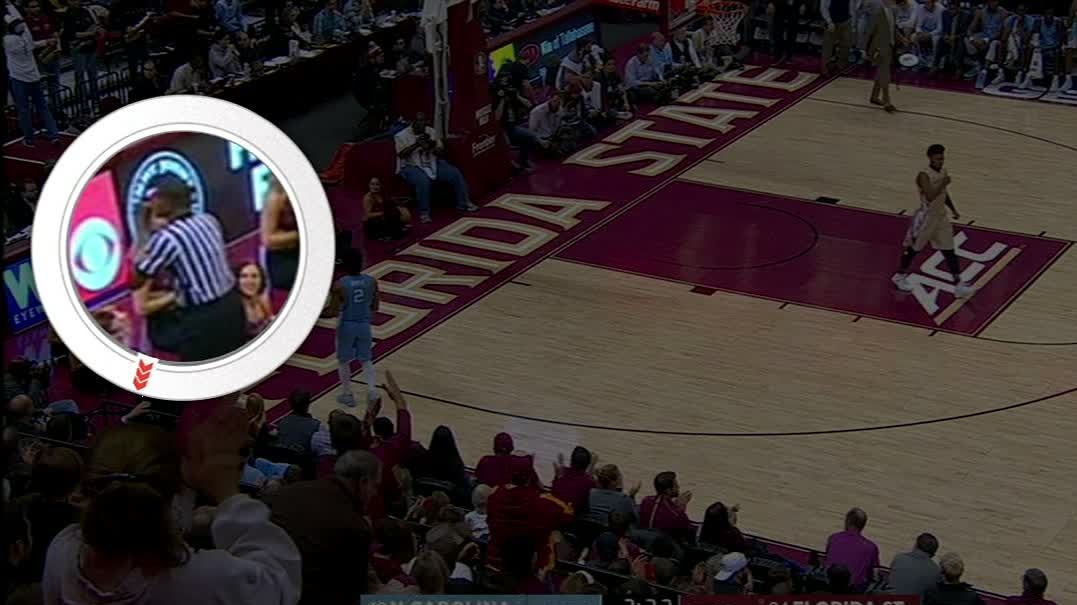 Referee Ted Valentine turns back on North Carolina's Joel Berry ESPN