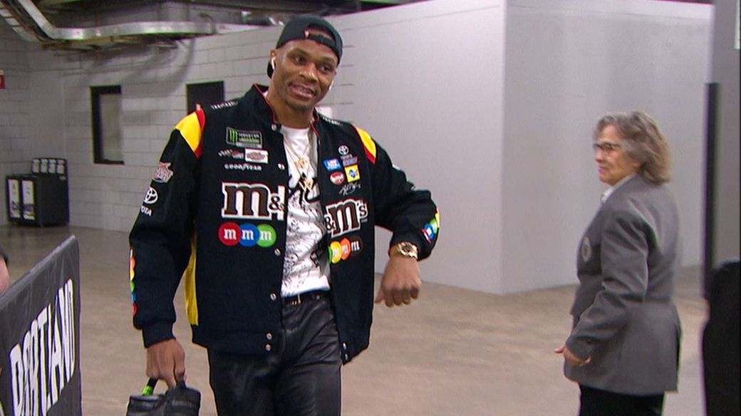 Westbrook arrives in NASCAR jacket - ESPN Video