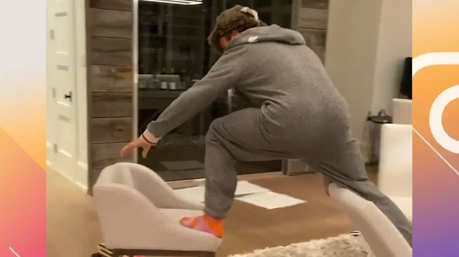 Bieber Treks Though House In Floor Is Lava Game Espn Video Bieber Treks Though House In Floor Is Lava Game Espn Video