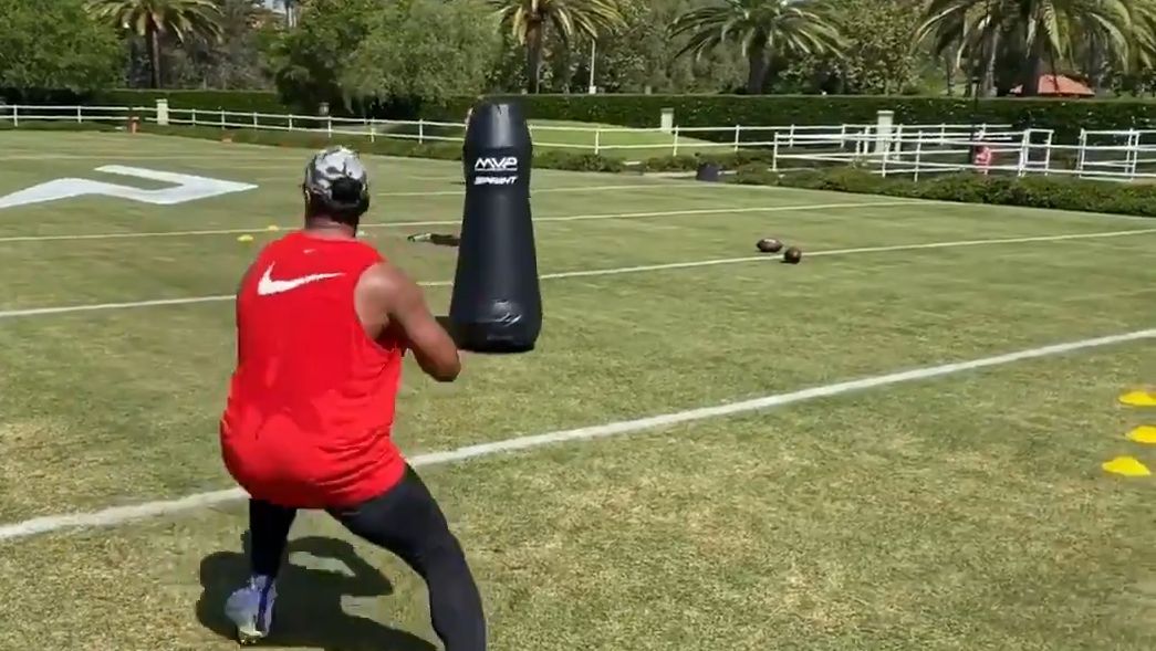 Russell Wilson Workout Routine Russell Wilson works on evading mobile dummies - ESPN Video