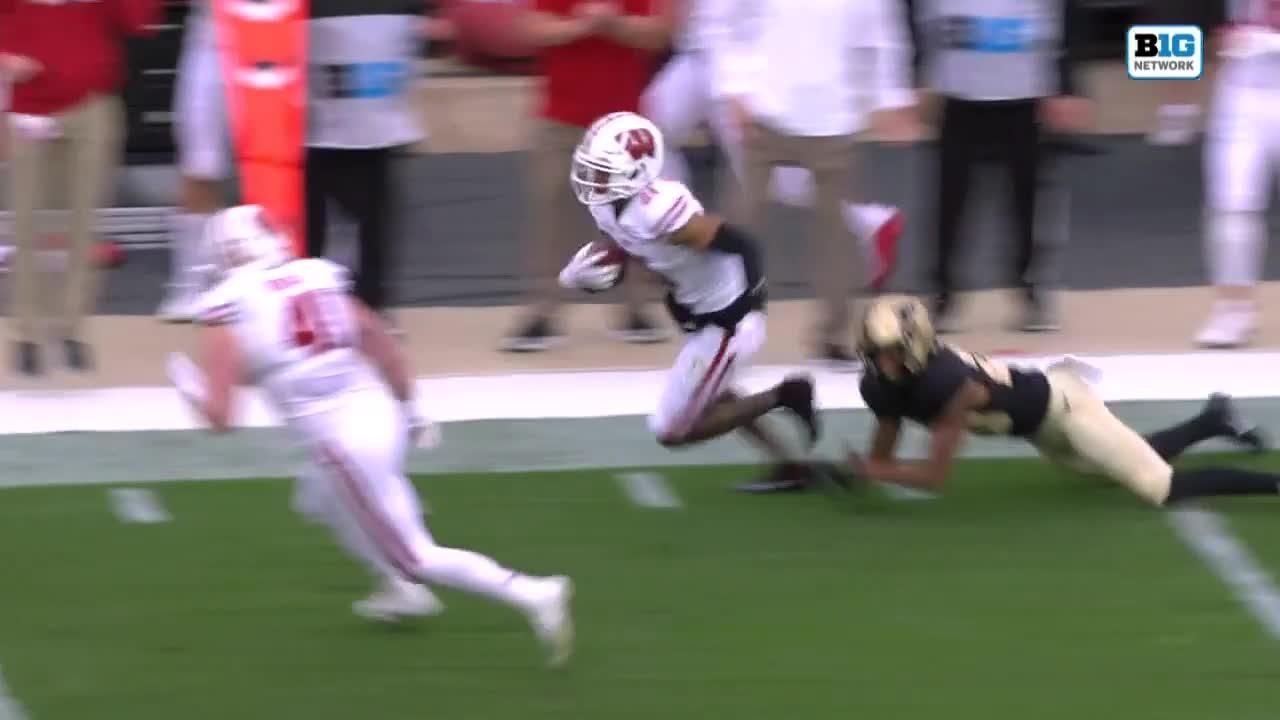 Wisconsin's Caesar Williams picks off Aiden O'Connell's pass - ESPN Video