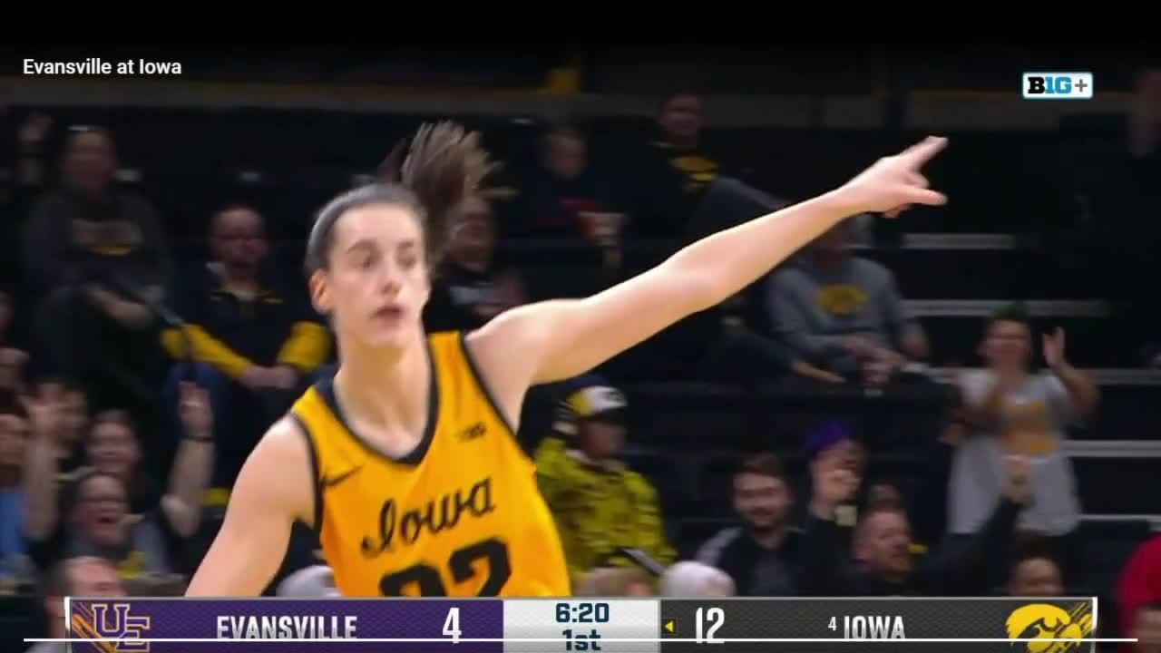 Caitlin clark splashes 2 early 3 pointers espn video