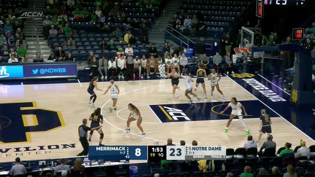 Maddy Westbeld with the massive block at the rim - ESPN Video