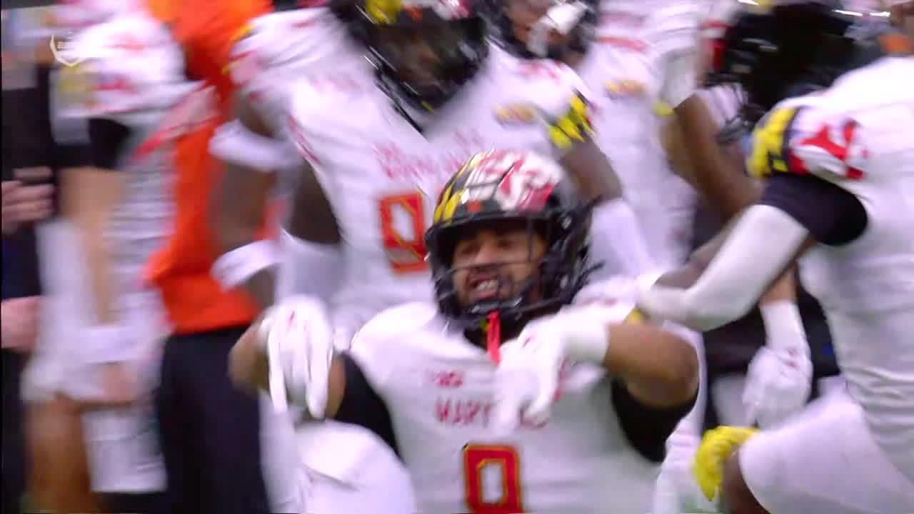 Fanajae Gotay Picks Off Deflected Pass For Maryland Espn Video