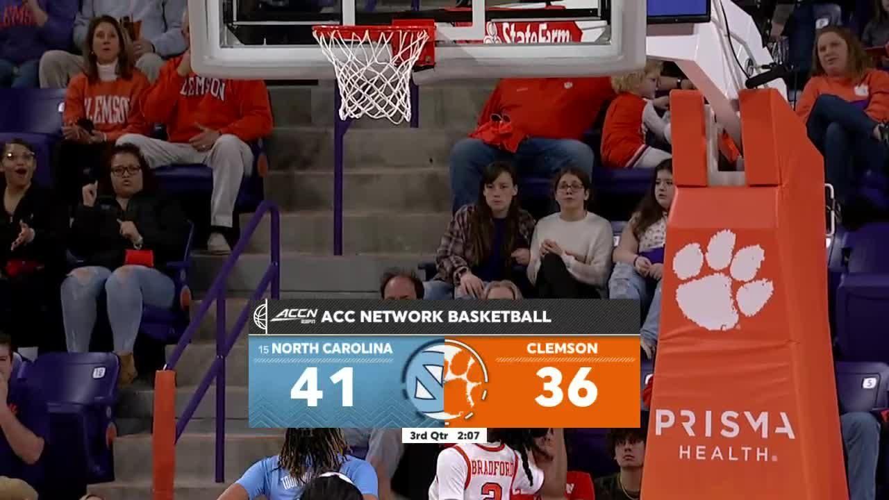 Daisha Bradford gets the layup to fall vs. North Carolina Tar Heels