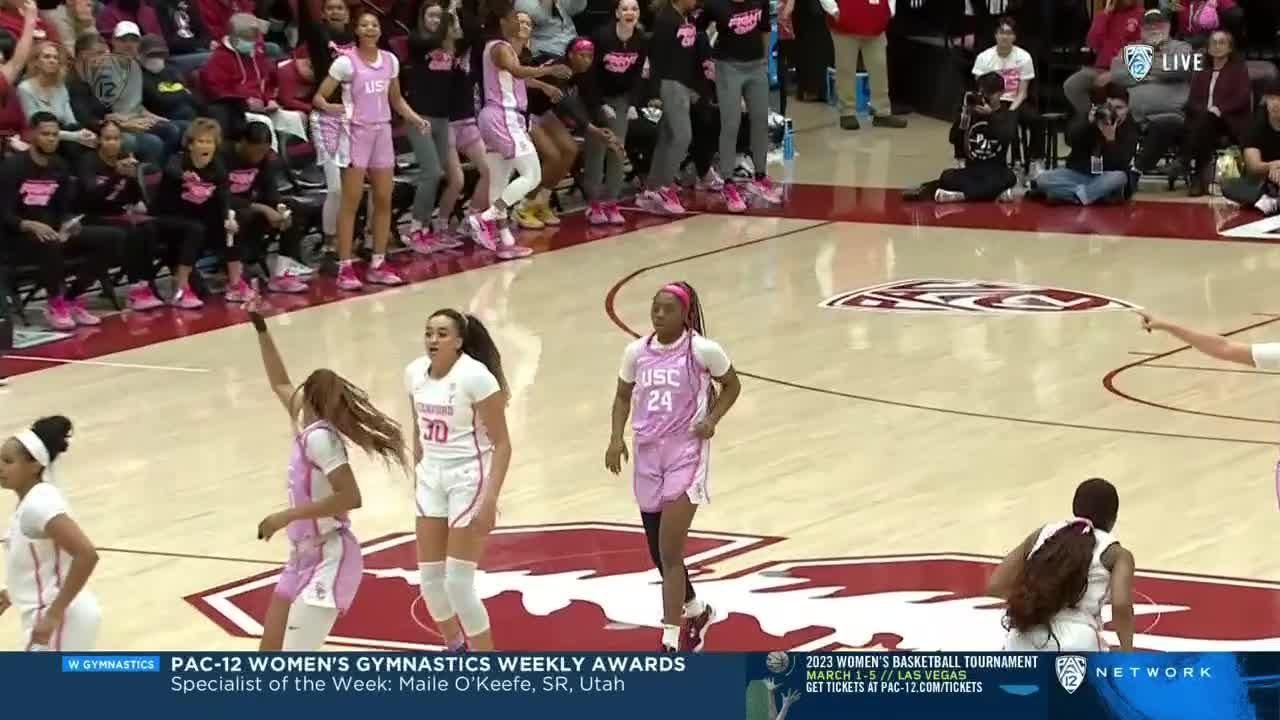 Okako Adika nails the triple vs. Stanford Cardinal - ESPN Video