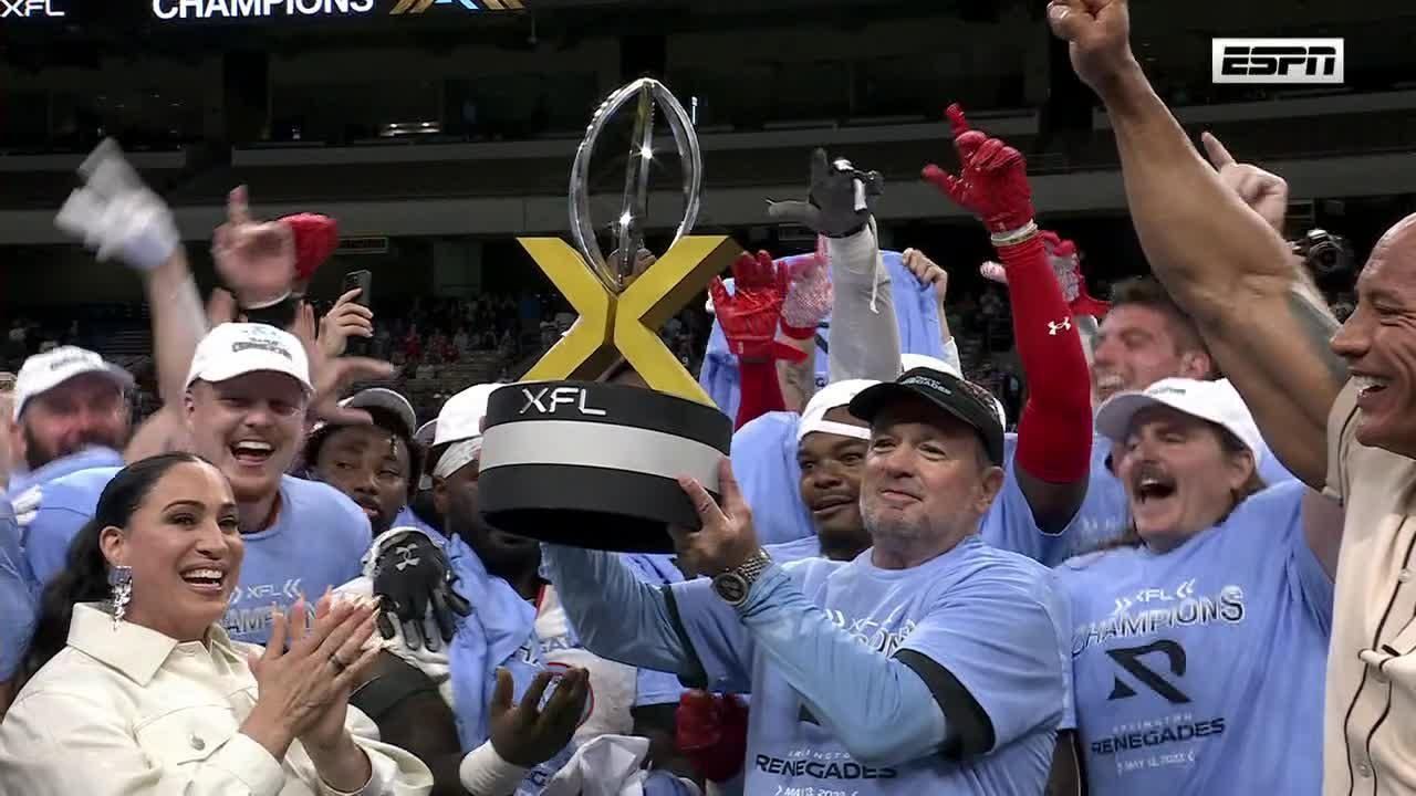 Renegades celebrate victory with XFL championship trophy lift - ESPN Video