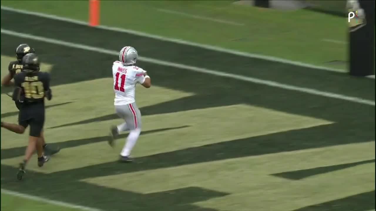 Devin Brown throws a 58-yard TD to Brandon Inniss for Ohio State - ESPN ...